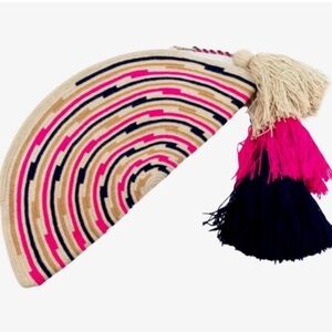 Colorful Woven Clutch with Tassels